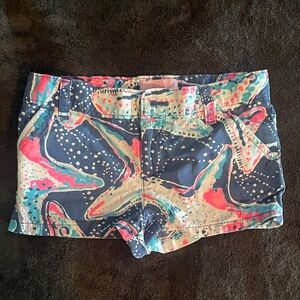 Lilly Pulitzer Navy and Pink Patterned Shorts Girls